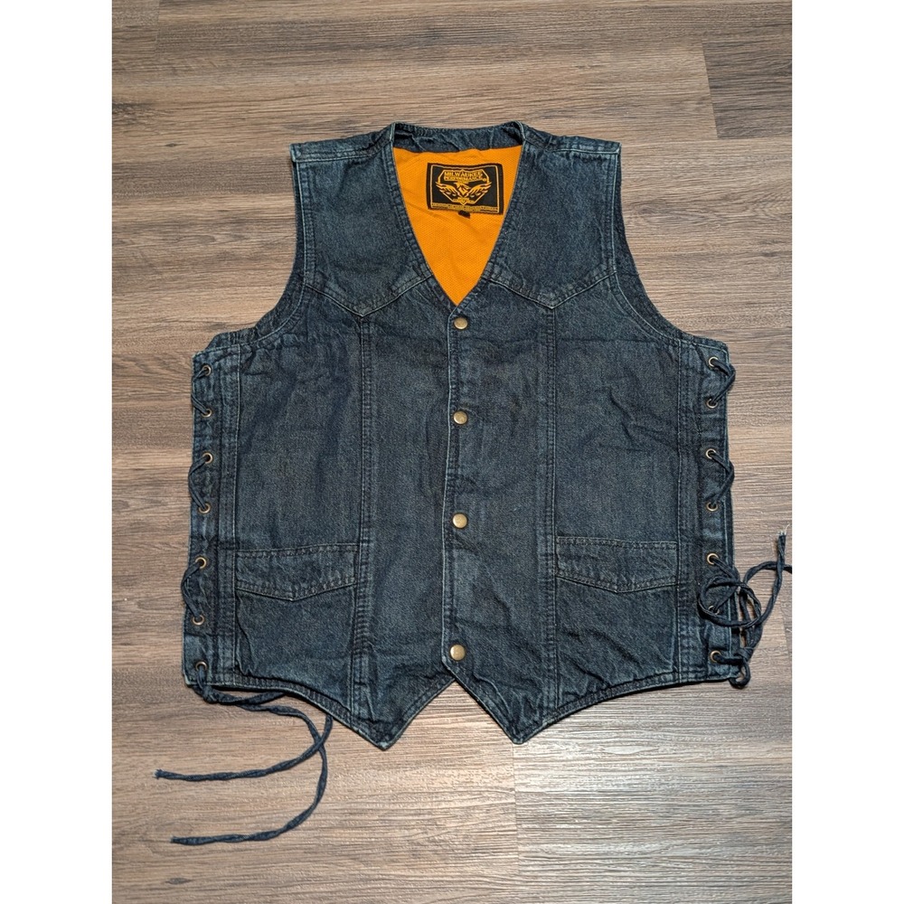 Milwaukee Performance Vest Motorcycle Biker Lined Lace Up Mens‎ M